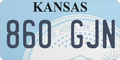 KS license plate 860GJN