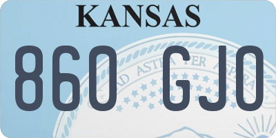 KS license plate 860GJO