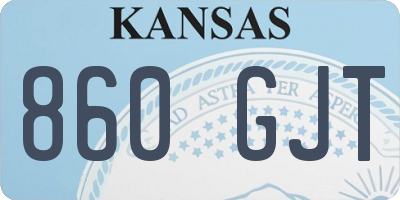 KS license plate 860GJT