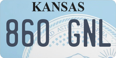 KS license plate 860GNL