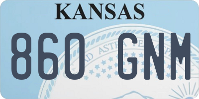 KS license plate 860GNM