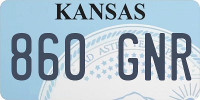 KS license plate 860GNR