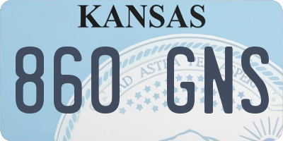 KS license plate 860GNS