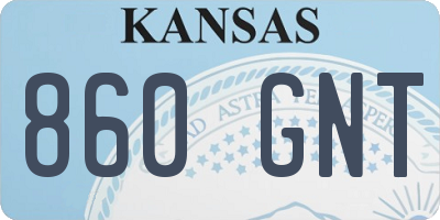 KS license plate 860GNT