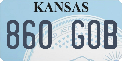 KS license plate 860GOB