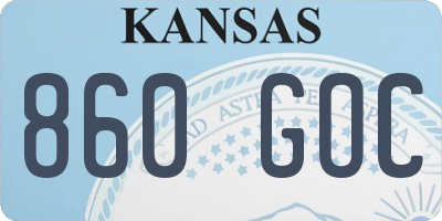 KS license plate 860GOC