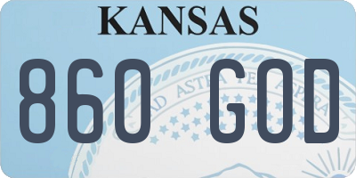 KS license plate 860GOD