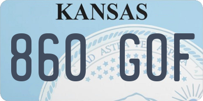 KS license plate 860GOF