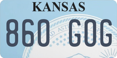 KS license plate 860GOG