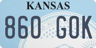 KS license plate 860GOK
