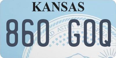 KS license plate 860GOQ