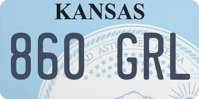 KS license plate 860GRL