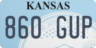 KS license plate 860GUP