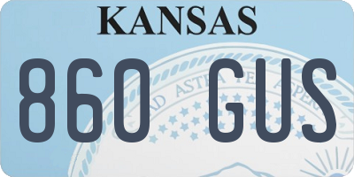 KS license plate 860GUS