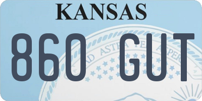 KS license plate 860GUT