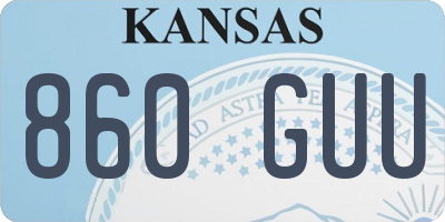 KS license plate 860GUU