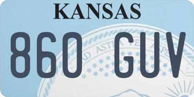 KS license plate 860GUV