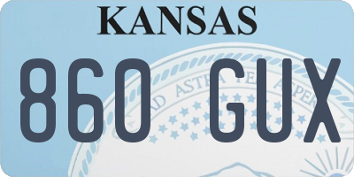 KS license plate 860GUX