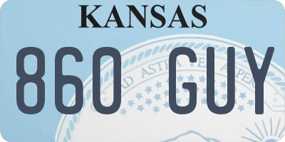 KS license plate 860GUY