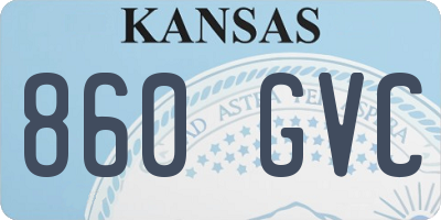 KS license plate 860GVC