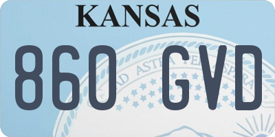KS license plate 860GVD