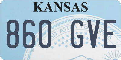 KS license plate 860GVE