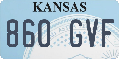 KS license plate 860GVF