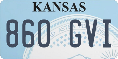 KS license plate 860GVI