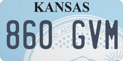 KS license plate 860GVM