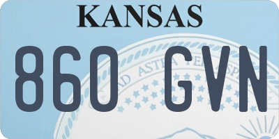KS license plate 860GVN