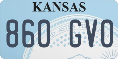 KS license plate 860GVO