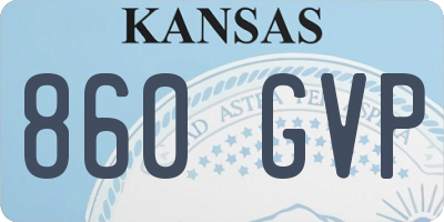 KS license plate 860GVP
