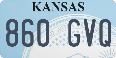 KS license plate 860GVQ