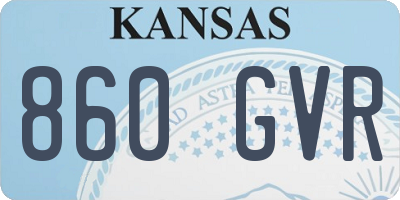KS license plate 860GVR