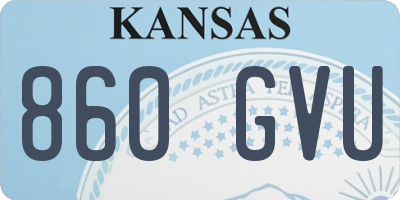 KS license plate 860GVU