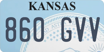KS license plate 860GVV