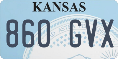 KS license plate 860GVX