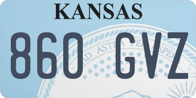 KS license plate 860GVZ