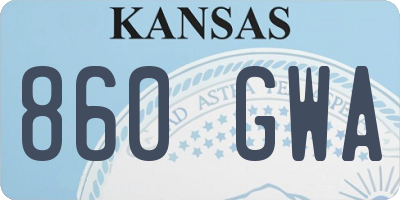 KS license plate 860GWA