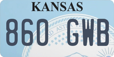 KS license plate 860GWB
