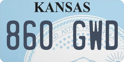 KS license plate 860GWD