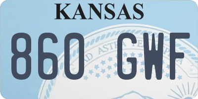 KS license plate 860GWF