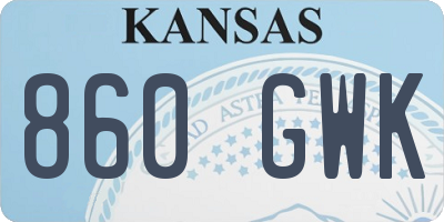 KS license plate 860GWK