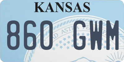 KS license plate 860GWM