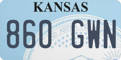 KS license plate 860GWN