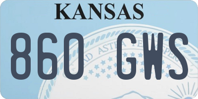 KS license plate 860GWS