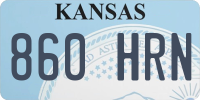 KS license plate 860HRN