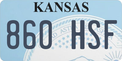 KS license plate 860HSF