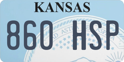 KS license plate 860HSP