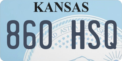 KS license plate 860HSQ